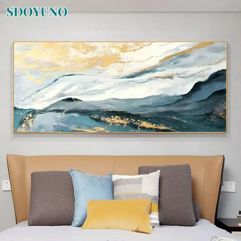 SDOYUNO Large Size Abstract Painting By Number Landscape Picture Drawing Coloring By Number Mountain Canvas Adults Crafts Kits