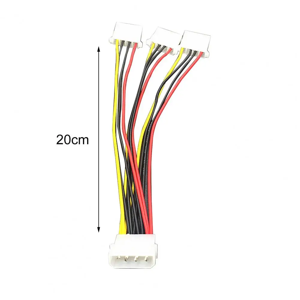Unique Portable Big 4-pin 1-to-3 IDE Molex Male to Female Adapter Durable Wear-resistant Power Supply Cable for PC