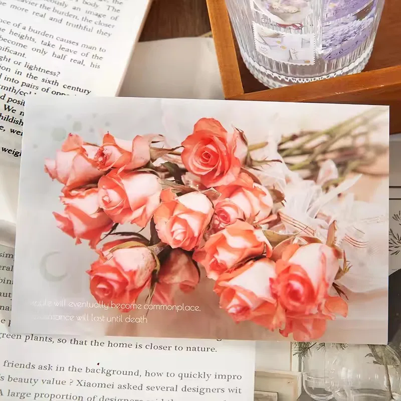 ชุดโปสการ์ด 30 ชิ้น ซีรีส์โรแมนซ์จากจอย - การ์ดอวยพรลายดอกไม้กุหลาบและทิวลิป เหมาะสำหรับเป็นของขวัญวันเกิด/คริสต์มาส ‌