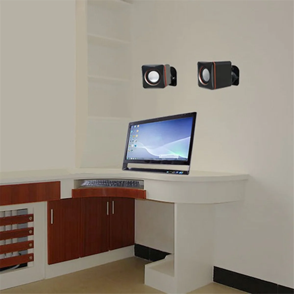 ตัวยึดเพดานขาแขวนติดผนังลำโพงอเนกประสงค์พร้อมตัวหมุนปรับหมุนและหมุนมุมเอียงได้