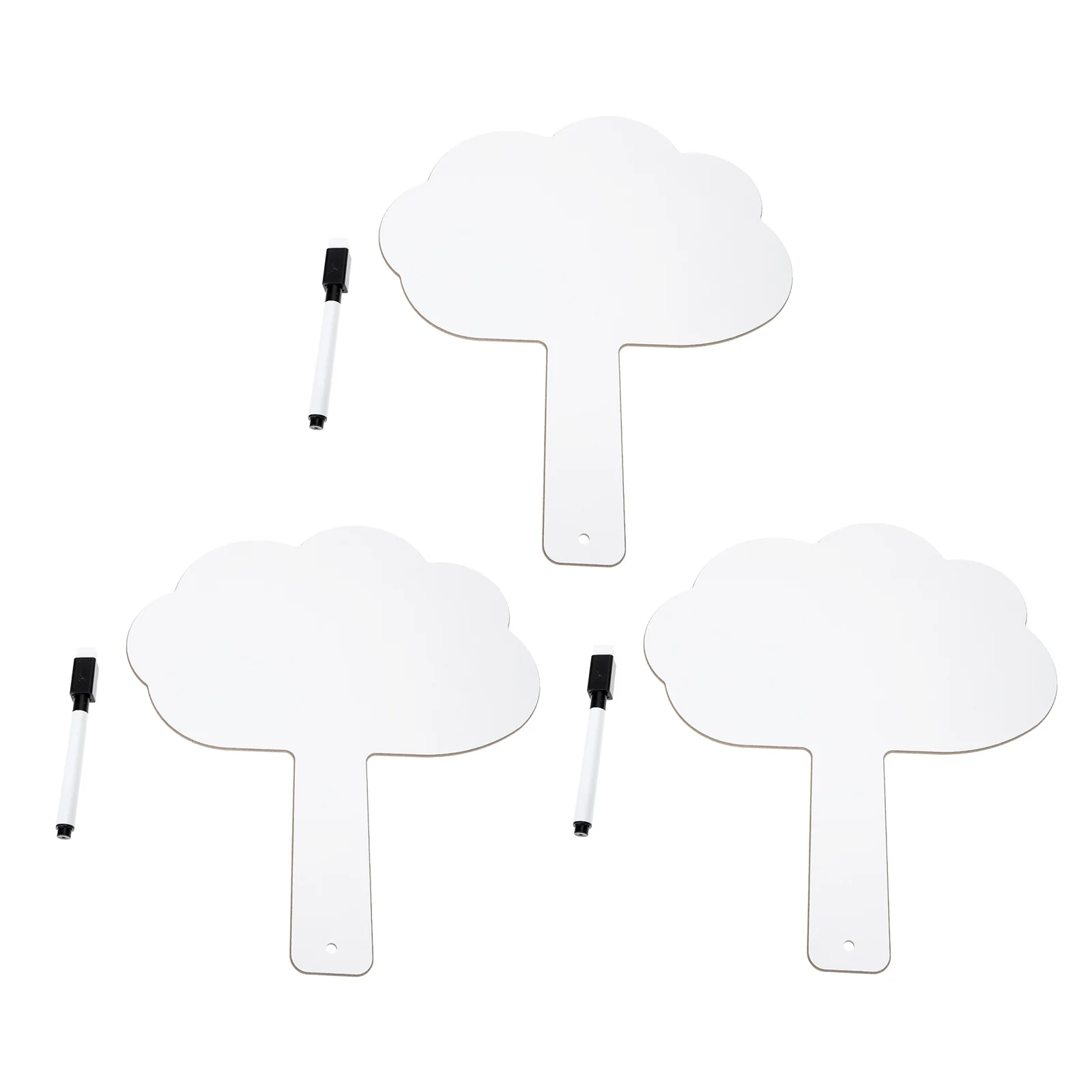

3 set 3 Sets Reusable Answer Paddle Handle Student Whiteboard Portable Dry Erase Boards Wooden Design Rounded Corners School