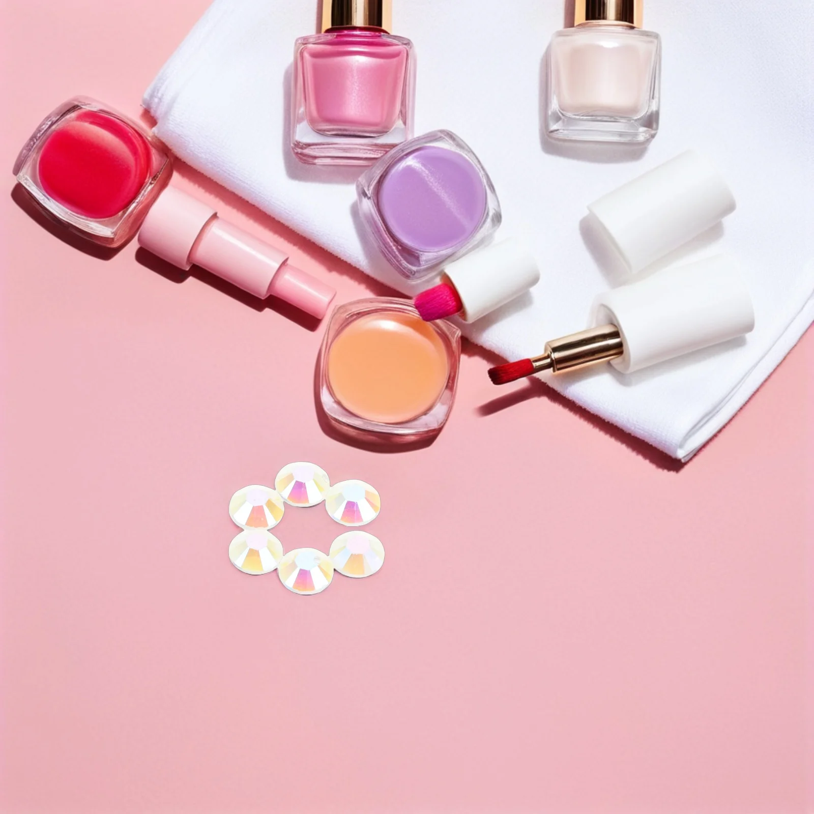 

3000Pcs Manicure Nail Charms Resin Flatback 5Mm Round Rhinestones DIY Nail Art Gems Decorations Flat Back Resin Rhinestone