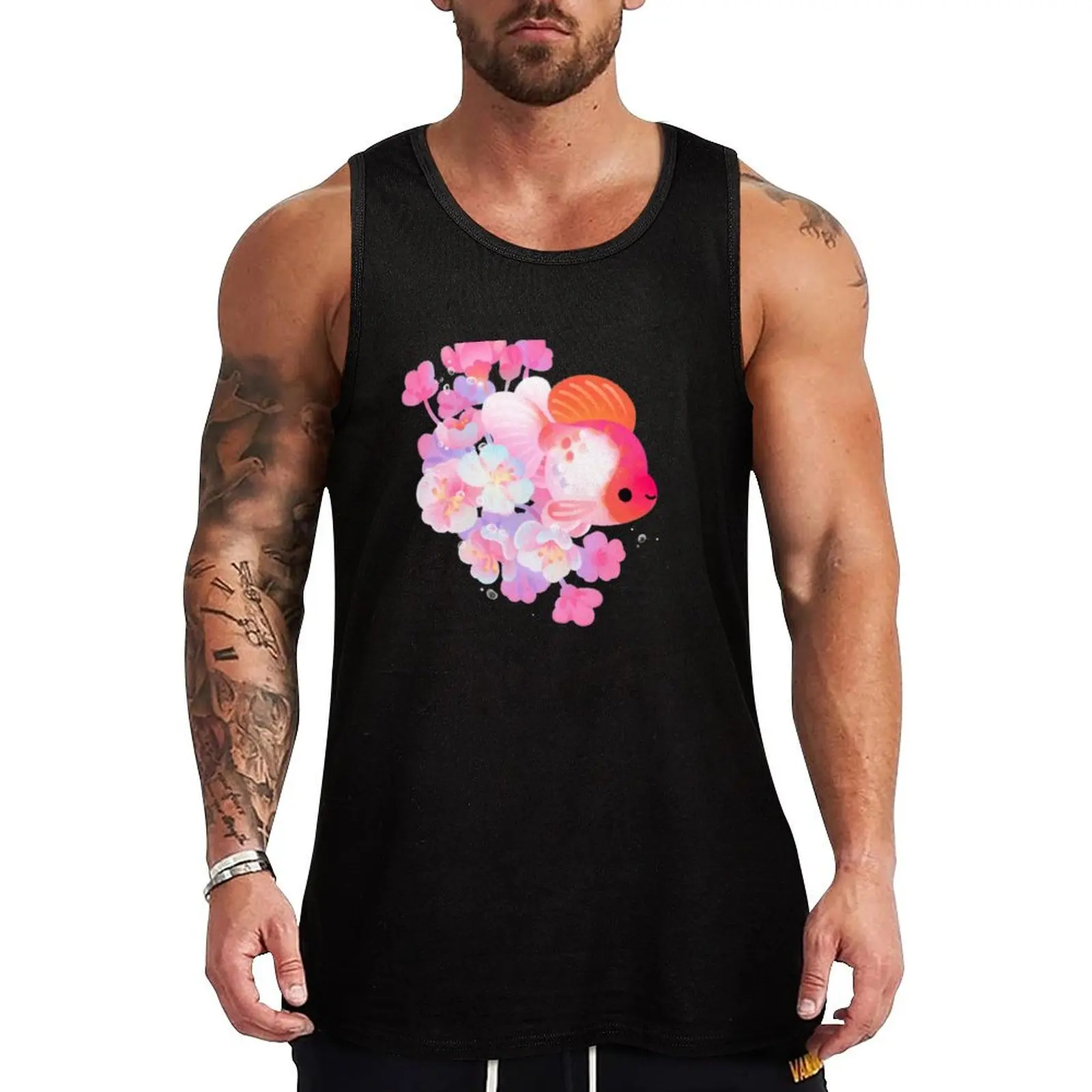 Sakura Ryukin Tank Top quick-drying t-shirt gym men fitness clothing for men