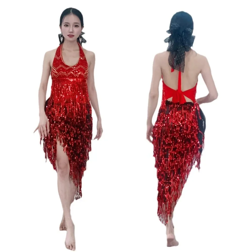 Neue Bauchtanz Performance Kostüm Pailletten Dancewear Jazz Dance Performance Kostüm Fringe Uniform Bühne Leistung Set