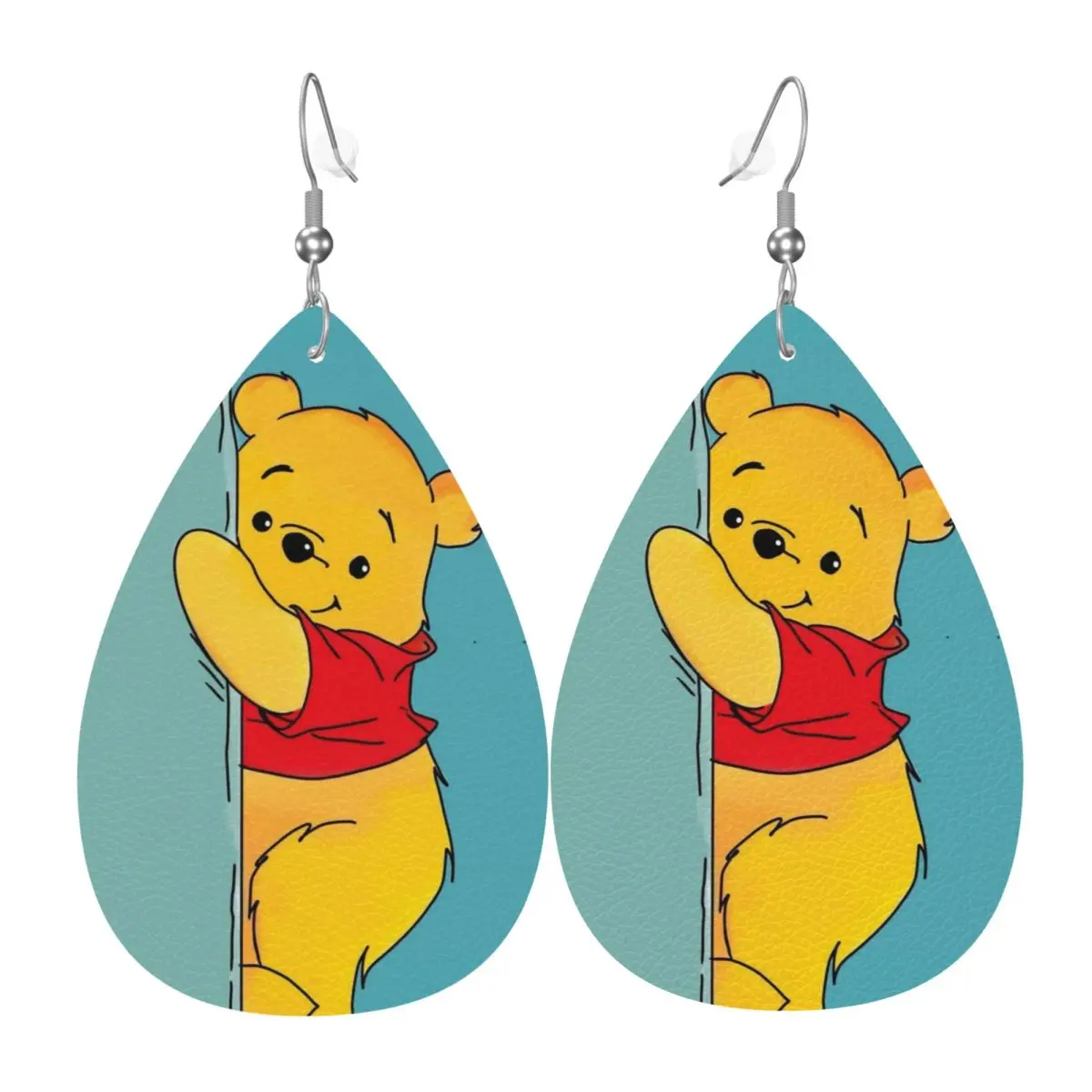 

Индивидуальные висячие серьги с Винни-Пухом, кожаные серьги-капли из ПВХ-кожи для подарков, изящные украшения