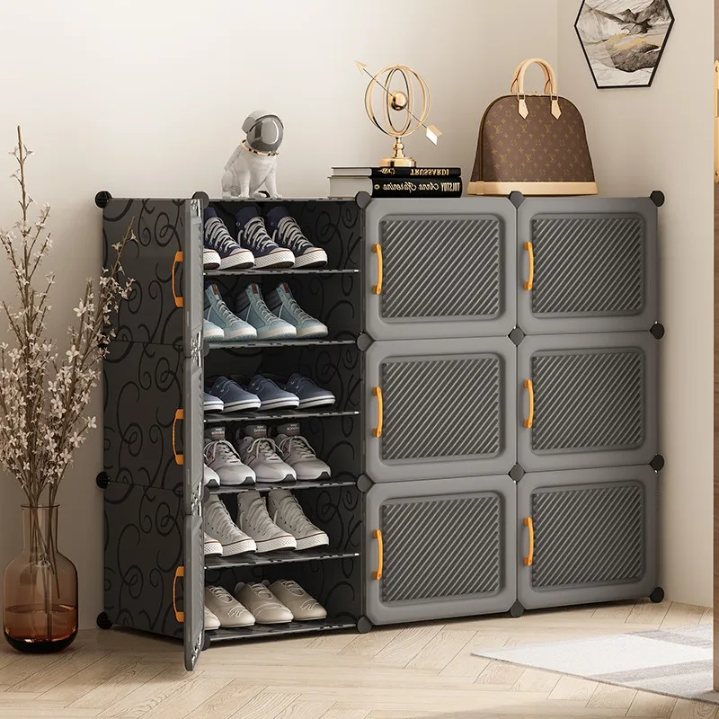 Simple doorstep shoe rack, household economy popular storage tool, multi-layer dustproof shoe cabinet