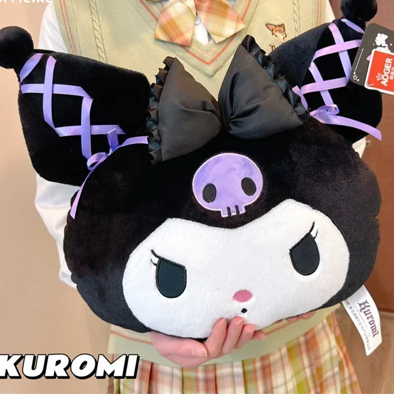 

Sanrio Anime Figure Cartoon Kuromi Stuffed Plushie Doll Throw Pillow Kawaii Cute Soft Plush Toys Back Cushion Girl Gift