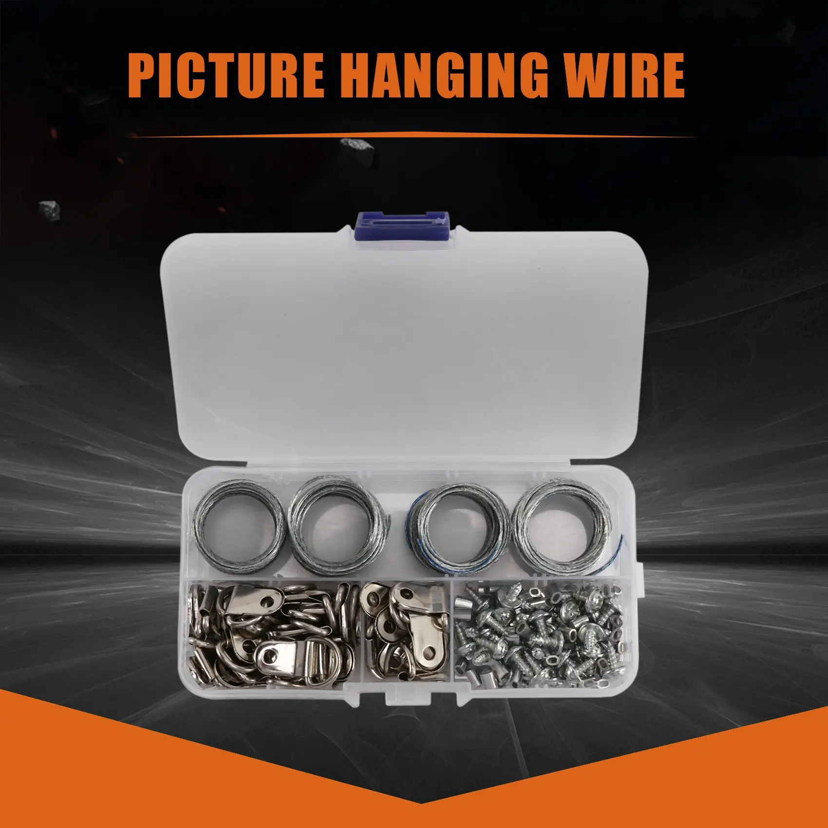 A48I 124Pcs Picture Hanging Wire Kit,Photo Frame Hanging Kit,Picture Hanging Kit with Nails for Wall Mounting