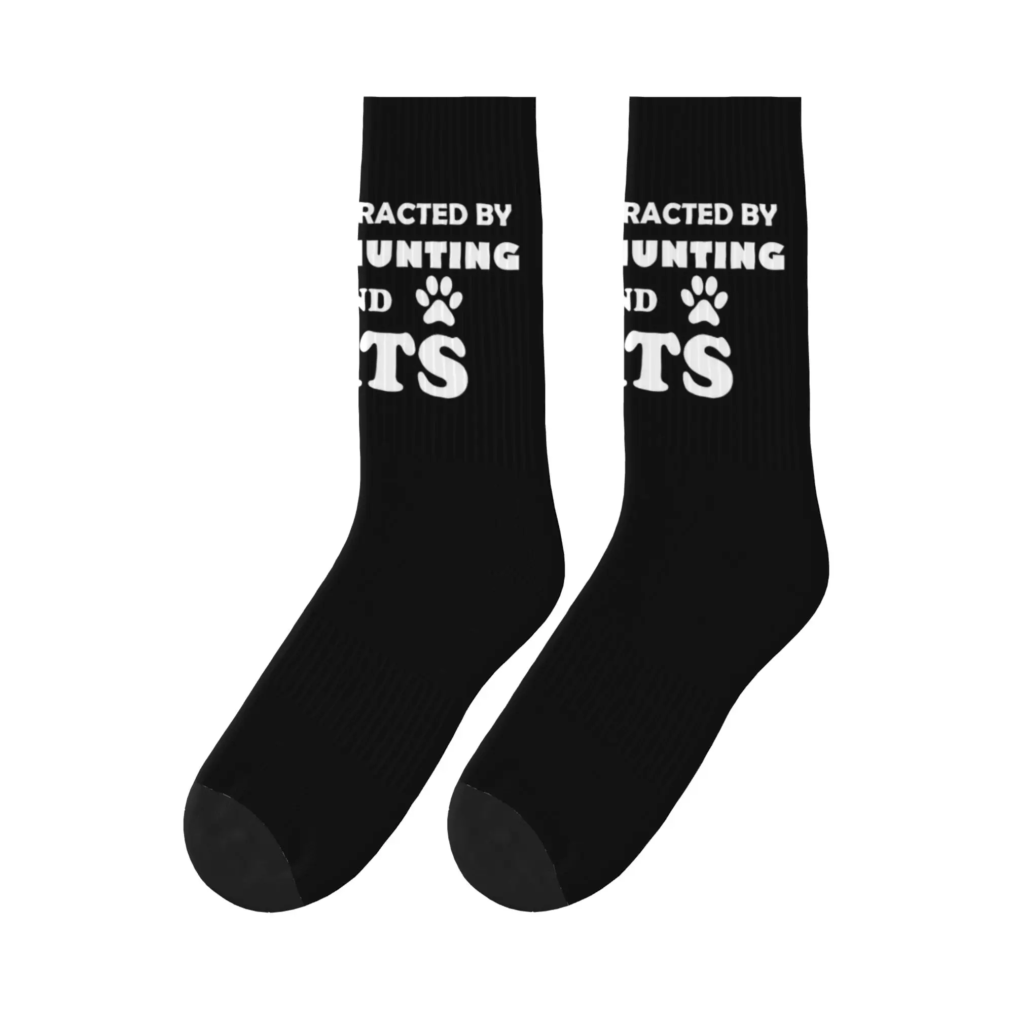 

Easily Distracted By Ghost Hunting And Cats Sports Socks High Quality Stockings All Season Long Socks for Man's Woman's Gifts