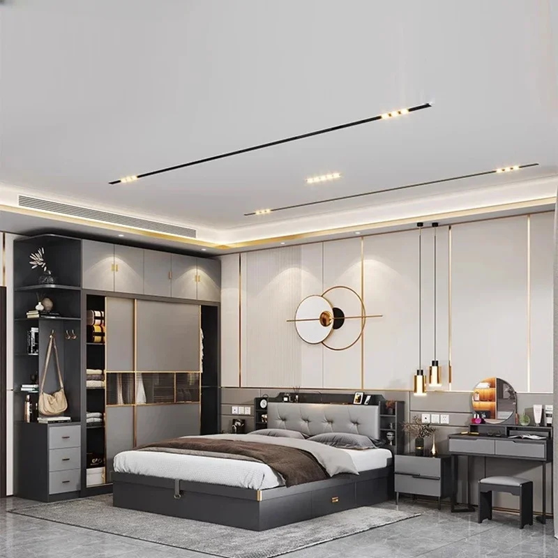 

Master Modern Luxury Bed Custom Wooden Designer Sleeping Bedding Bed Bedroom Set Design Muebles Para Dormitorio Nordic Furniture