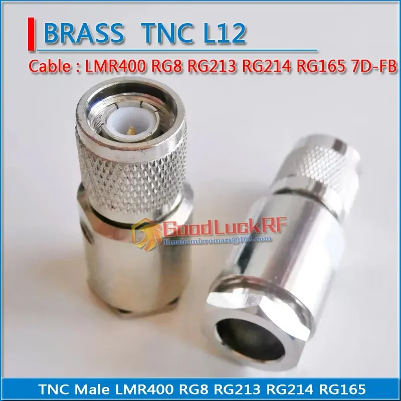 L12 TNC ذكر تجعيد ل LMR400 RG8 RG213 RG214 RG165 7D-FB كابل مستقيم التوصيل 50ohm النحاس النحاس محول محوري #1