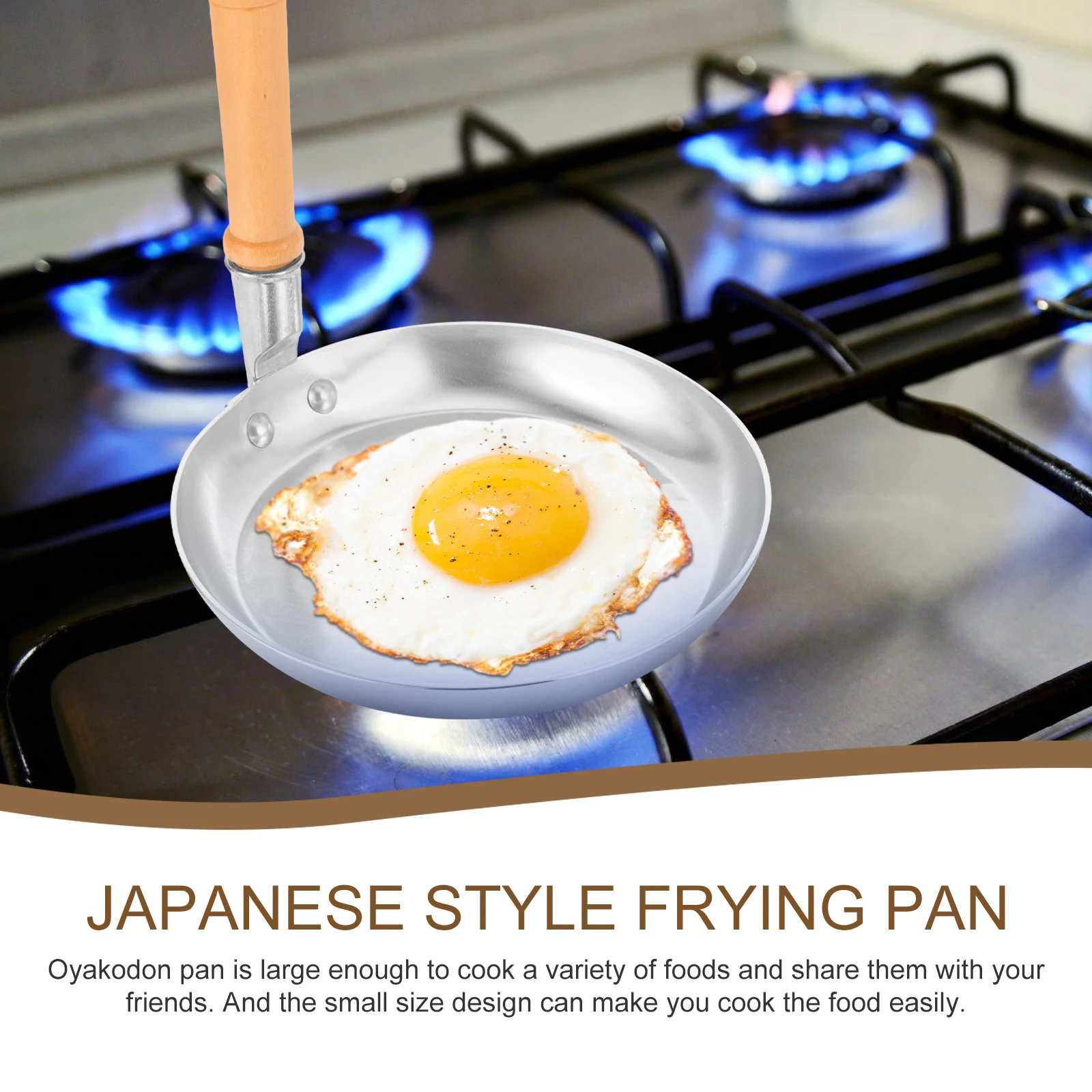 

Vertical Handle Oyakodon Pan Stainless Steel Round Skillet Mini Egg Fry Pan Japanese Nonstick Frying Pans Multi-function