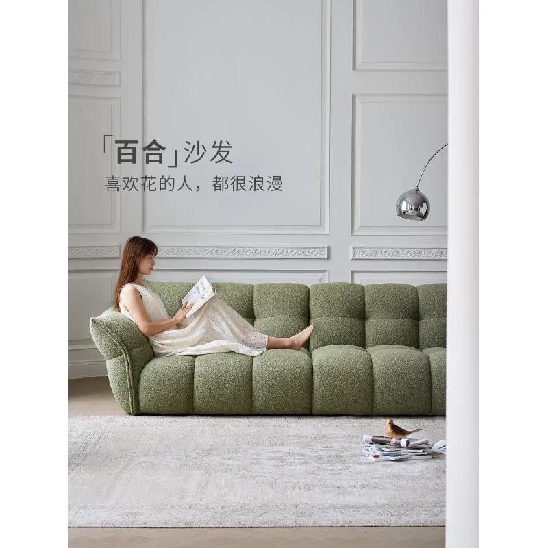 

Sofa Cream High-end Villa Design Wind Green Fabric Petals