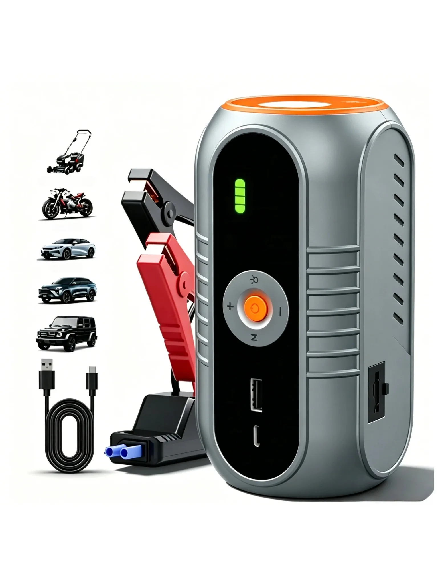 3000A Car Jump Starter with 150PSI Air Compressor, Portable Car Battery Booster Tire Inflator, Power Bank & Emergency LED Light