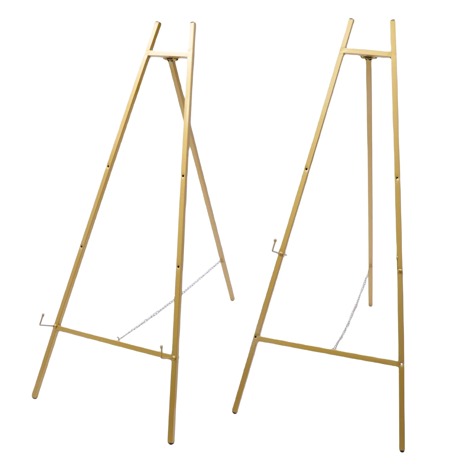 2pcs Steel Adjustable Portable Wedding Easel Stand Poster Board Display Large Decorations Kit - Gold