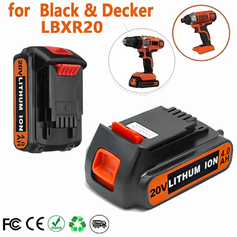 

Аккумулятор 8000 мАч для Black&Decker LBXR20, 20 В, сменный литиевый аккумулятор LBX20 LB20 LB2X4020-OPE LST220, литий-ионный аккумулятор для электроинструмента