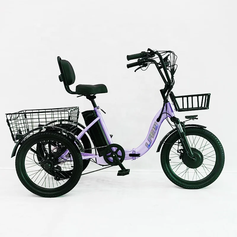 

Wholesale 20 Inch Folding Electric Cargo Tricycle Motorcycle 350W 36V E-Bike 3 Wheels Electric Bike