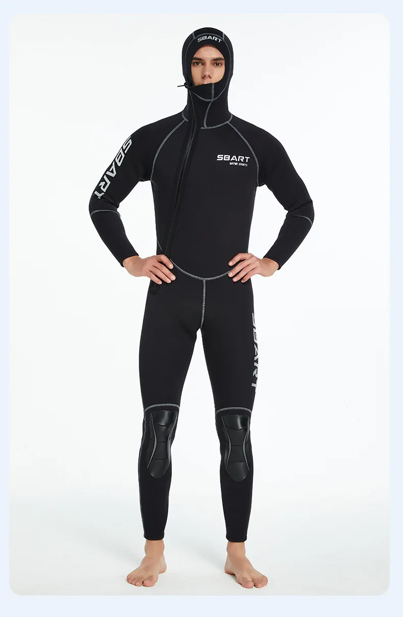 SBART Men's diving suit 1.5mm warm and cold resistant swimming suit, snorkeling and fishing one piece diving suit, surfing suit