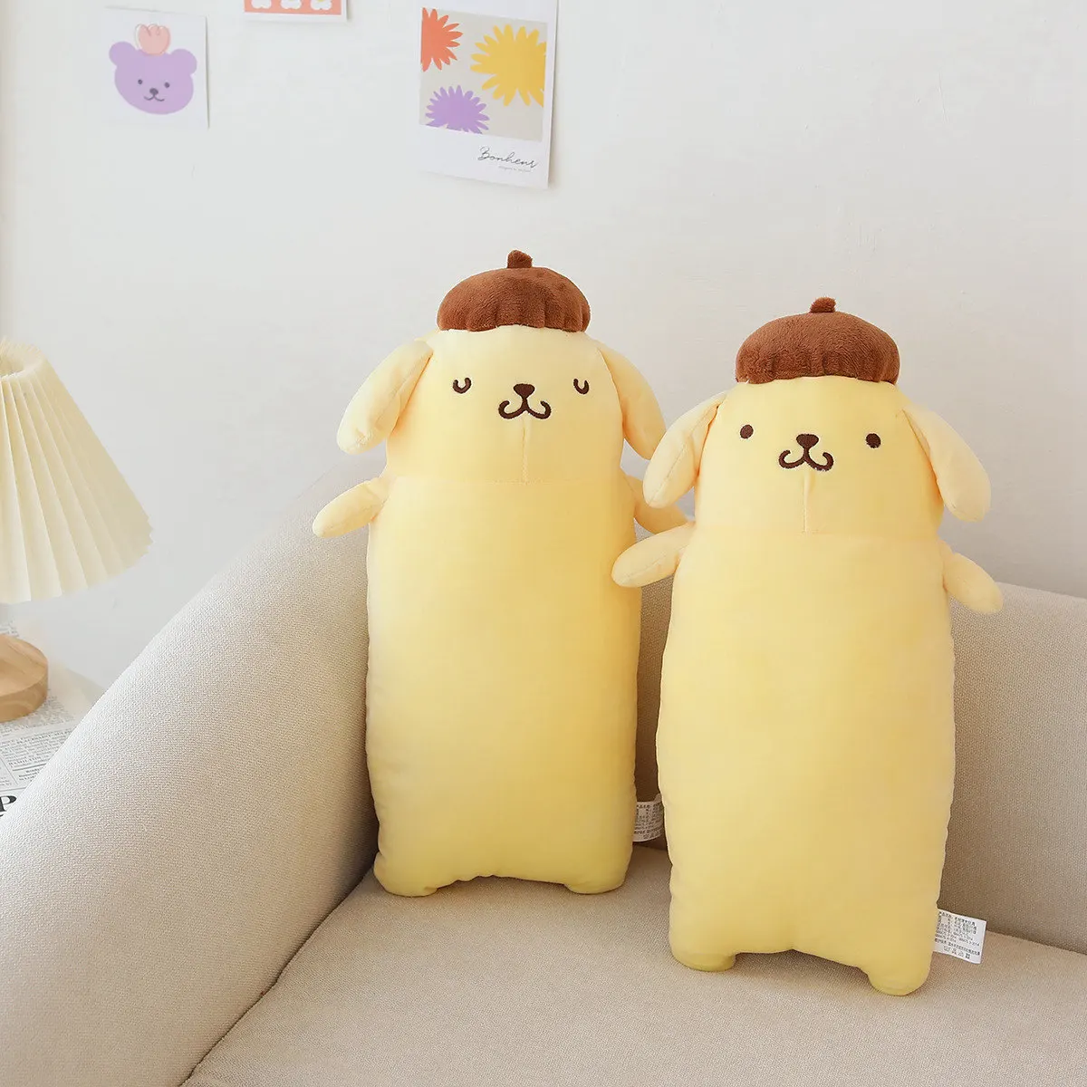 42/65cm Very Long Sanrio Pom Pom Puirn Plush Toys Kawaii Sanrio Pompompurin Stuffed Dolls Room Decor Bedside Cushion Sofa Pillow