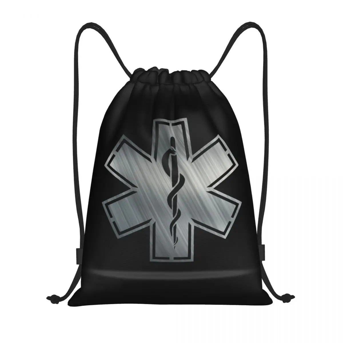 

Emt Star Of Life Drawstring Bag Men Women Foldable Gym Sports Sackpack Paramedic Medical Training Storage Backpacks