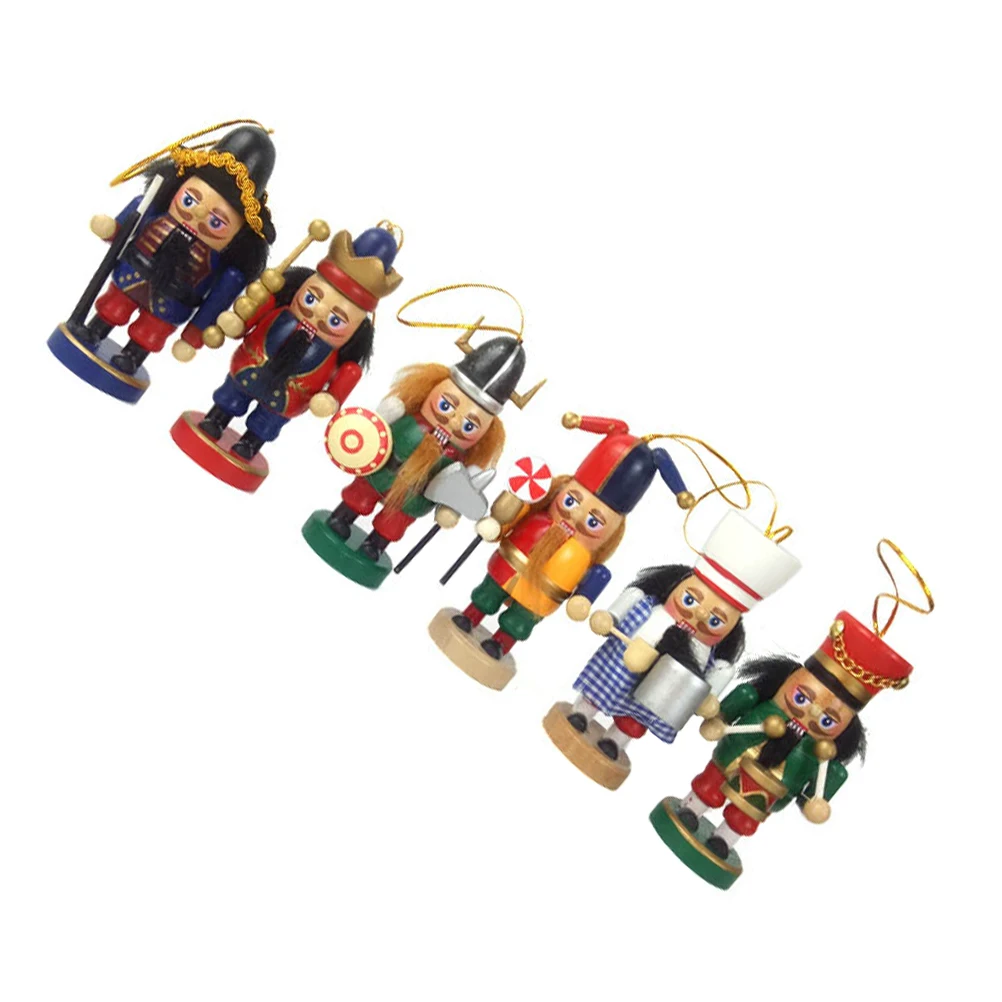 

Nutcracker Wooden Decorative Ornament Living Room Bedroom Christmas Mini Figurines Reusable Chic Party Atmosphere Holiday