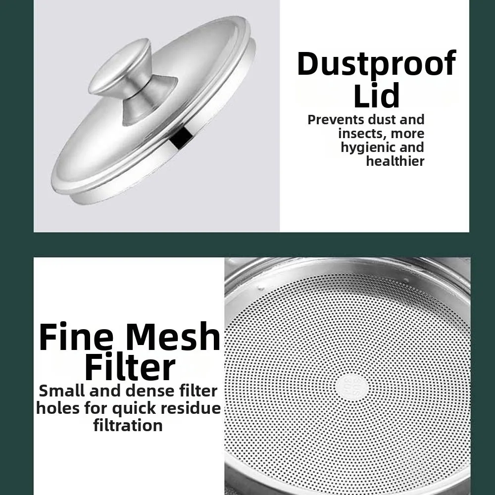 

304 Stainless Steel Stainless Steel Oil Pot 1.4L/1.8L Thickened Oil Dispenser Bottle Strainer Anti-scald Tray Oil Filter Pot