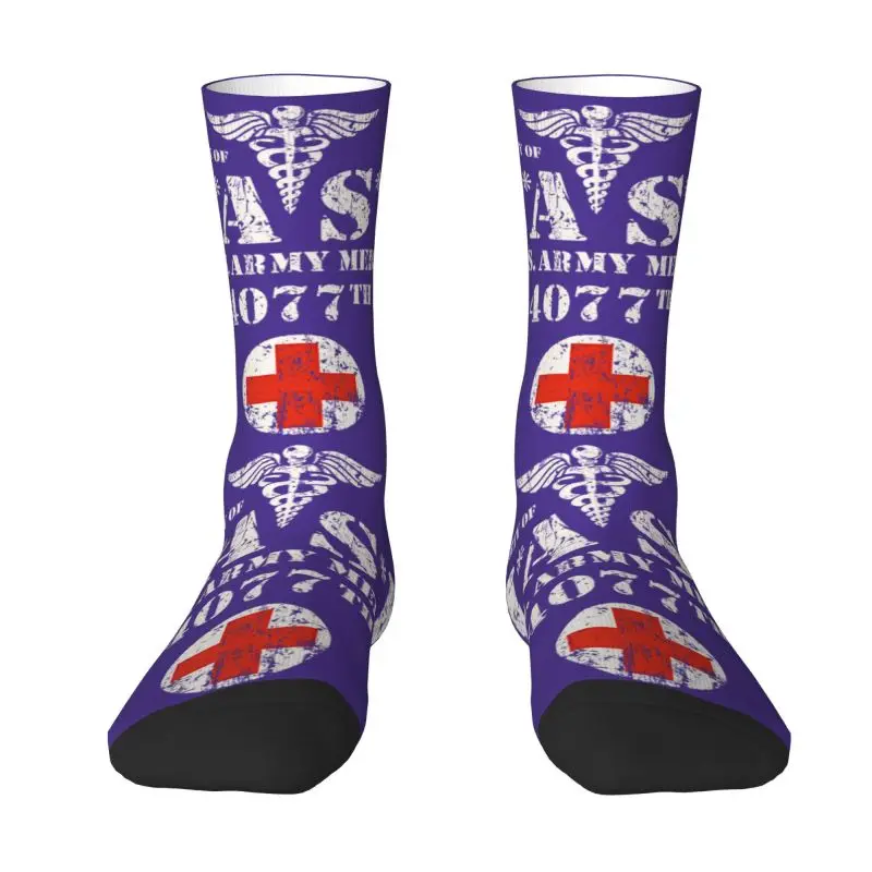 Harajuku Vintage Mash Tv Show Socks Women Men Warm 3D Print Sports Football Socks