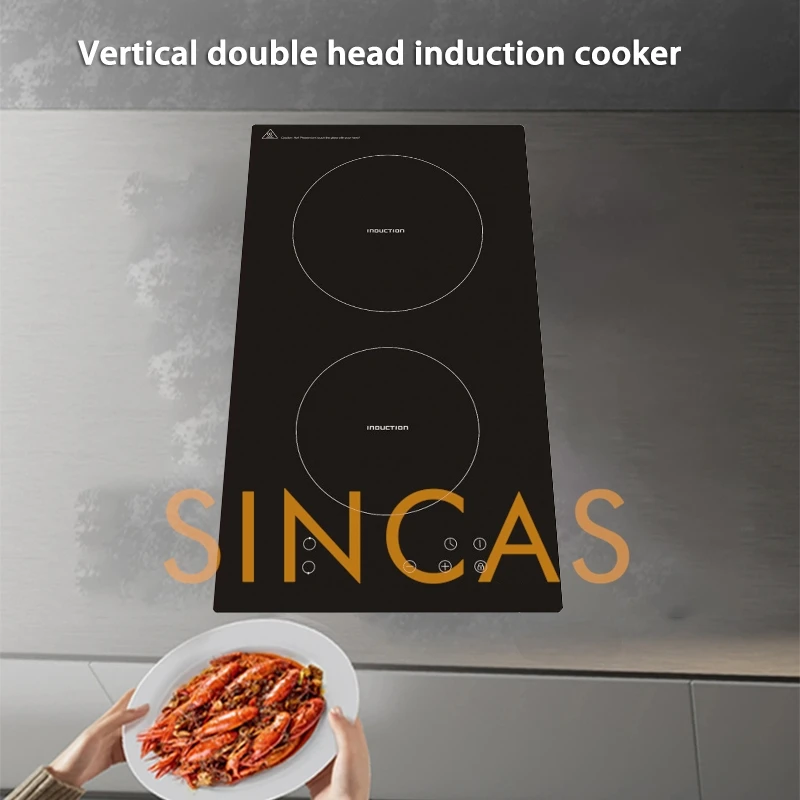 Double-Headed Electric Induction Cooktop Stove Hob Built-in Cooker220V Sensor Touch Control Magnetic Cooker Hot Plate