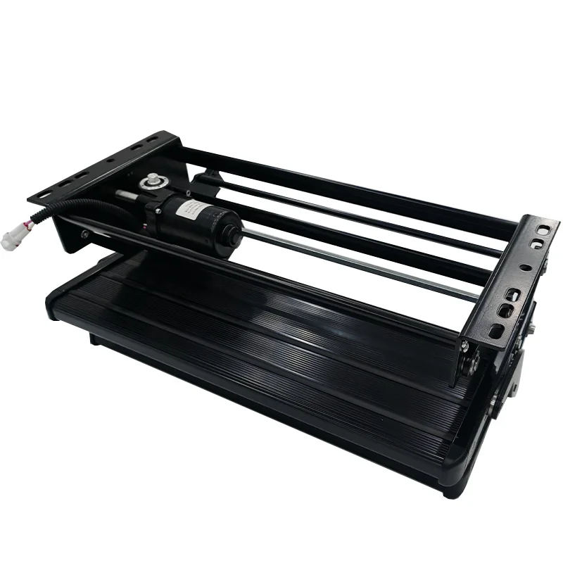 Black Color RV Electric Double Step 12V With/without LED Light Belt For Motorhome Camping Caravan RV Camper Trailer