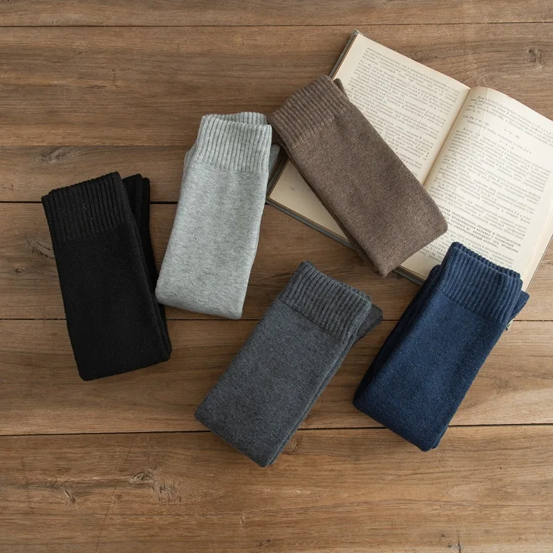1/5 Paar modische Winter-Kniestrümpfe für Herren, Wolle, halten länger warm, bequeme Baumwollstrümpfe, dicke Herrensocken