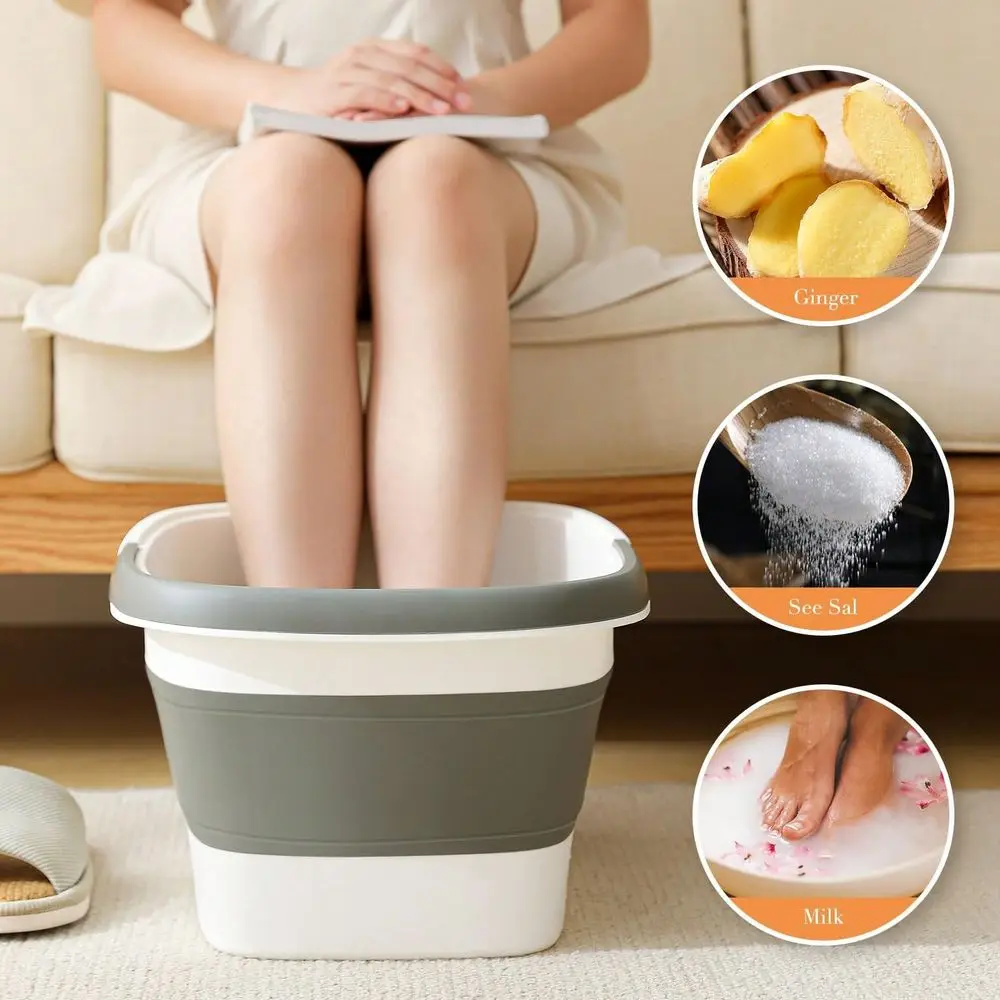 Foldable Foot Bath For Foot Soaking Tub , Foot Soak Tub With Handle And Massage Points Foot Soak Tub With Handle And Massage Po