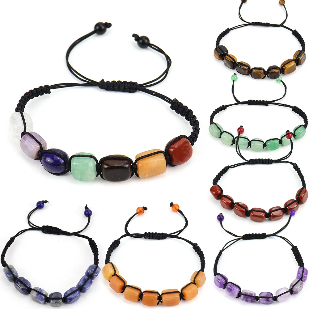 7 Chakra Bracelets Reiki Natural Stone Braided Bracelet Men Women Natural Crystal Healing Anxiety Jewellery Adjustable Rope