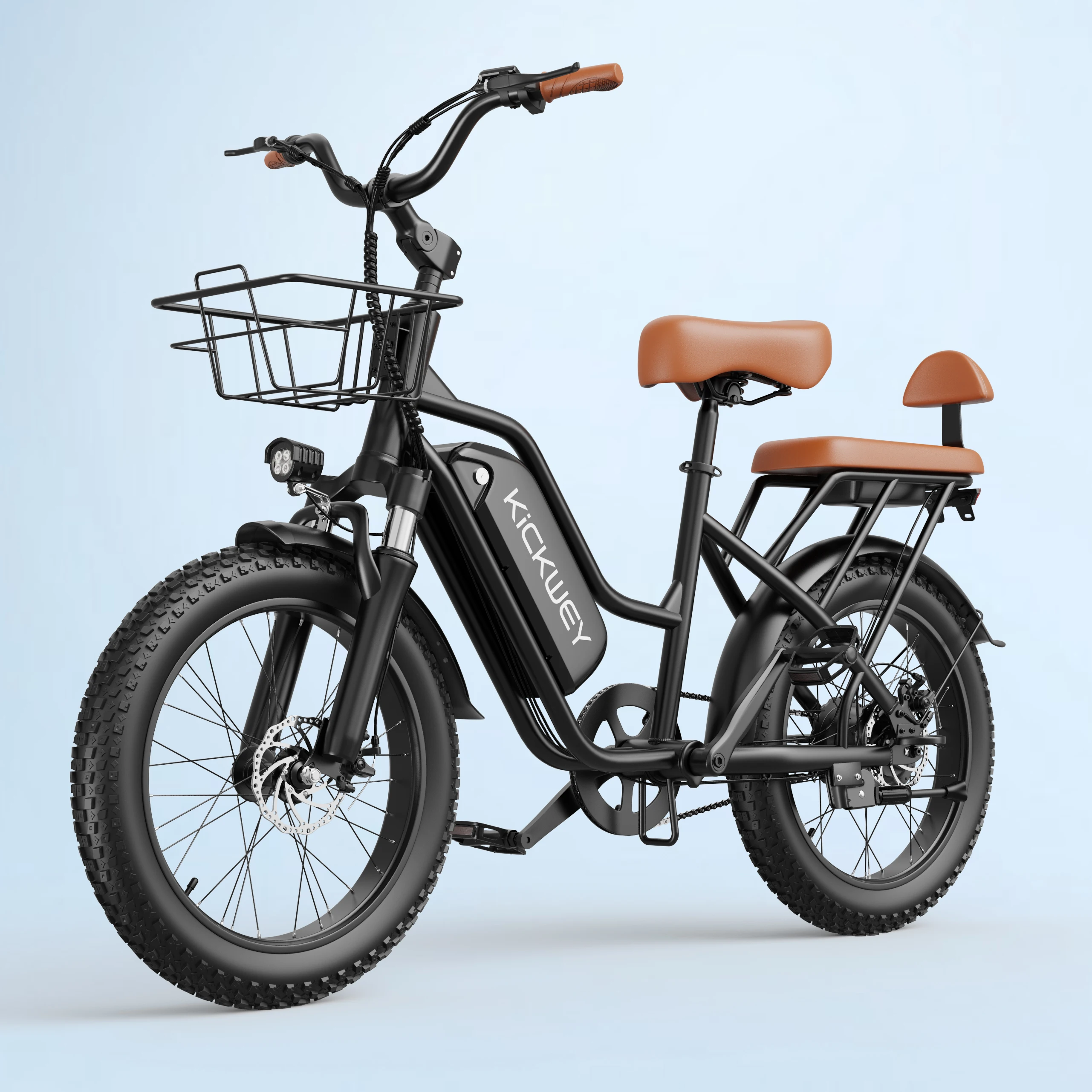 

Kickwey LD20 Electric bike 1500W Motor 48V20AH Removable Battery Electric bicycle Dual Disc Brake 20×4 Inch Fat Tire Snow E-bike