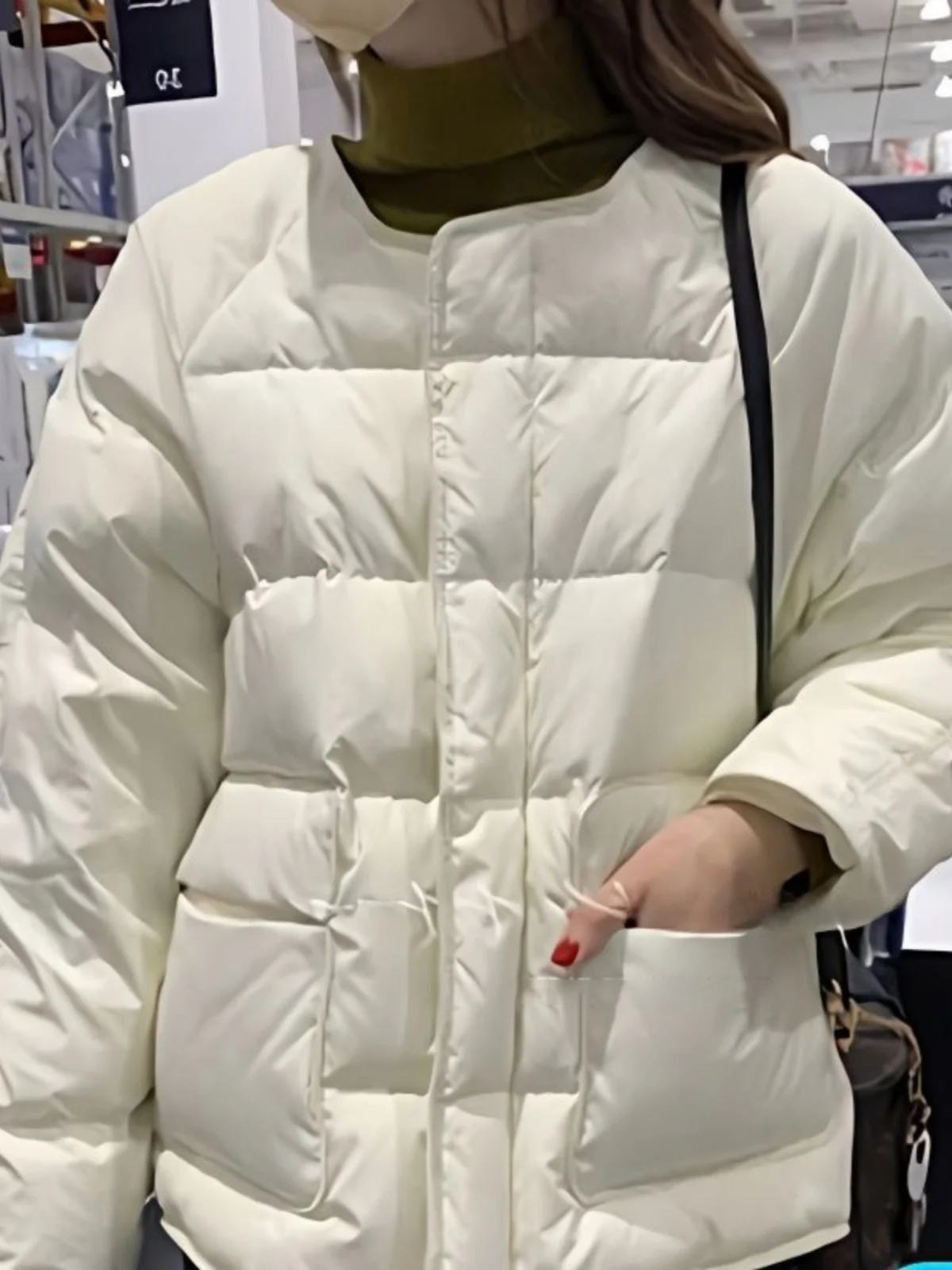 

Women's Cotton Jacket Winter Warm Loose Casual Simple Style Outerwear Korean Design Commute Thickened Long Sleeve Coat