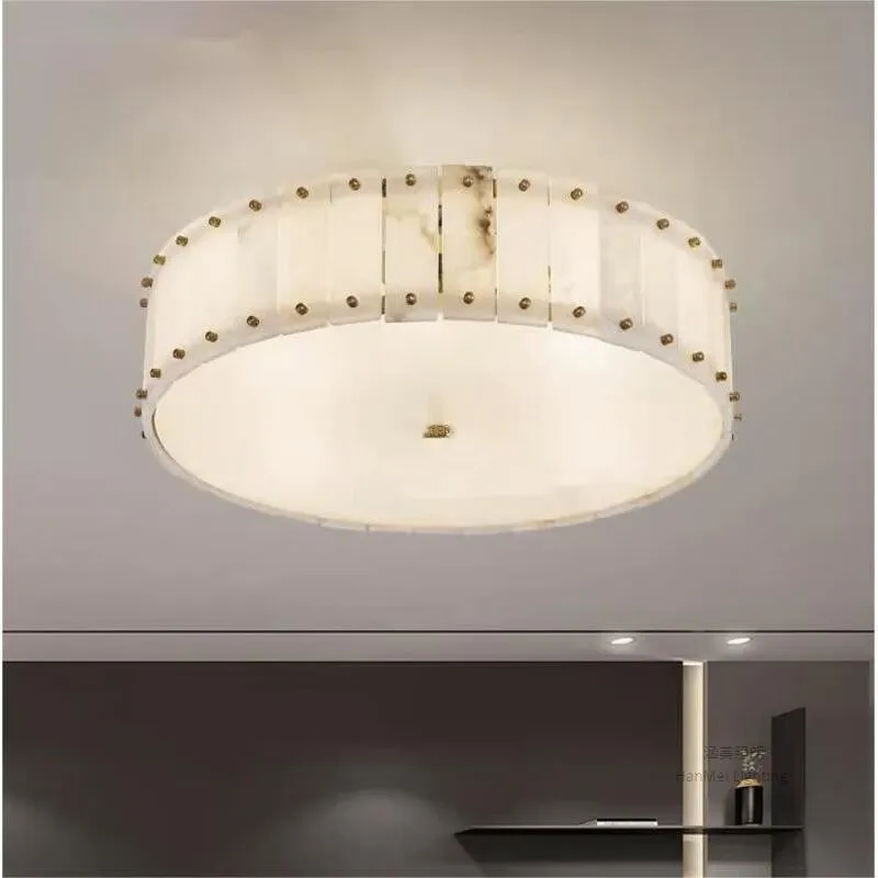 

Natural marble LED ceiling light light luxury modern simple restaurant entrance entrance master bedroom round book room light