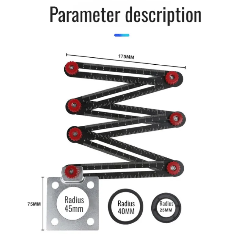 Tile Hole Locator Ruler  Positioning Six Folding Ruler Scribe Ruler Bricklayer Opening Positioning Tool Six-fold Corner Ruler