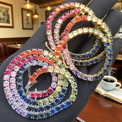 Hot Fashion 4mm Multi Color Tennis Chain Iced Out Bling Colorful Rainbow CZ Choker Necklace For Women Hip Hop Jewelry