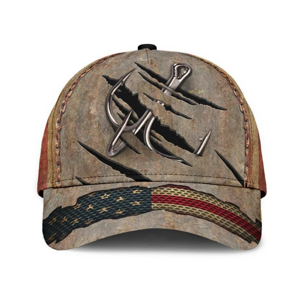 Outdoor Baseball Cap Love Brown Trout Printed Snapback Hats Men Women Fishing Hook Adult Hip Hop Headwear Casual Sun Visor