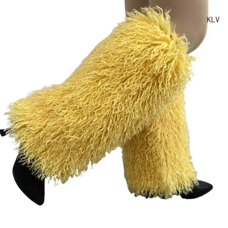 Faux Furs Leg Warmers for Womens Winter Warm Furs Boot Cuffs
