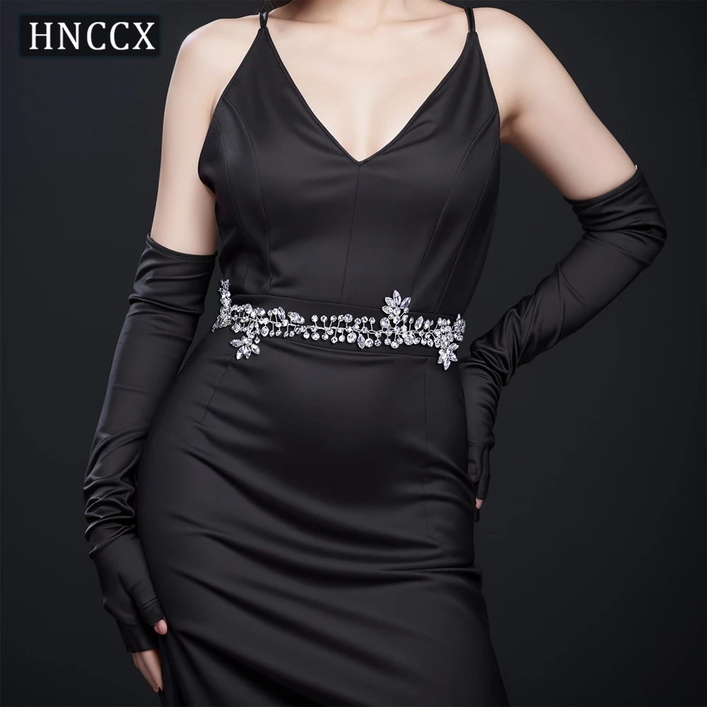 

HNCCX Wedding Rhinestone Belt Bridal Waist Sash Bride Shining Crystal Belts Handmade Dress Accessories For Evening Party CSH259