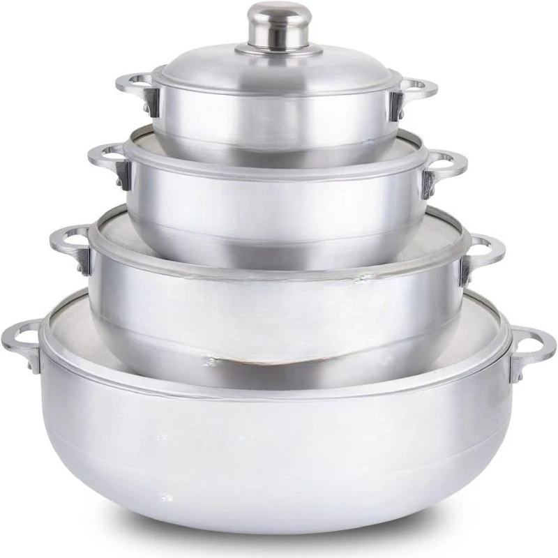 

8-Piece Nonstick Aluminum Caldero Cookware Set with Lids | Includes 2 Qt, 3.5 Qt, 7 Qt, 13 Qt Pots | Ideal for St