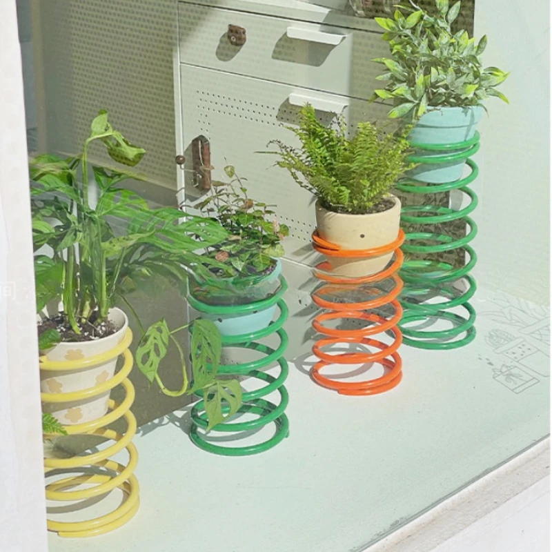 

Creative Spring Flower Stand Dopamine Geometric Plant Holder Artistic Style Metal Desk Planter Ins Green Plant Decor for Indoor