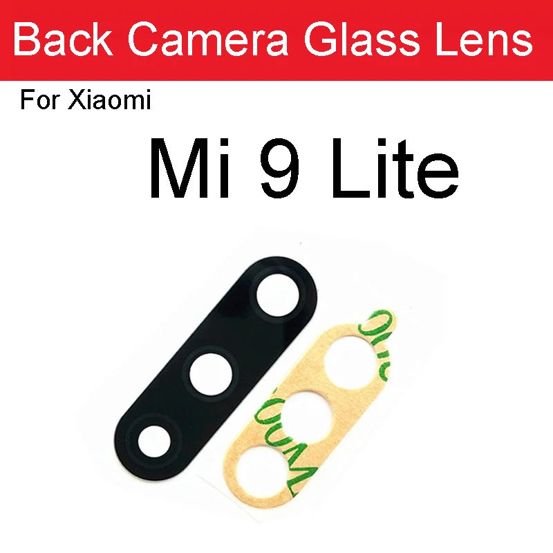 Back Rear Camera Lens Glass Cover Frame For Xiaomi Mi 9 Lite Mi 9 SE Mi CC9 Main Big Camera Glass Lens+Frame Sticker Replacement