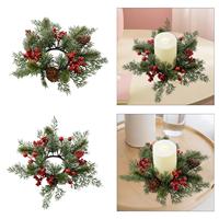 Candle Ring Tabletop Greenery Wreath Candle Rings for Wedding Farmhouse Home