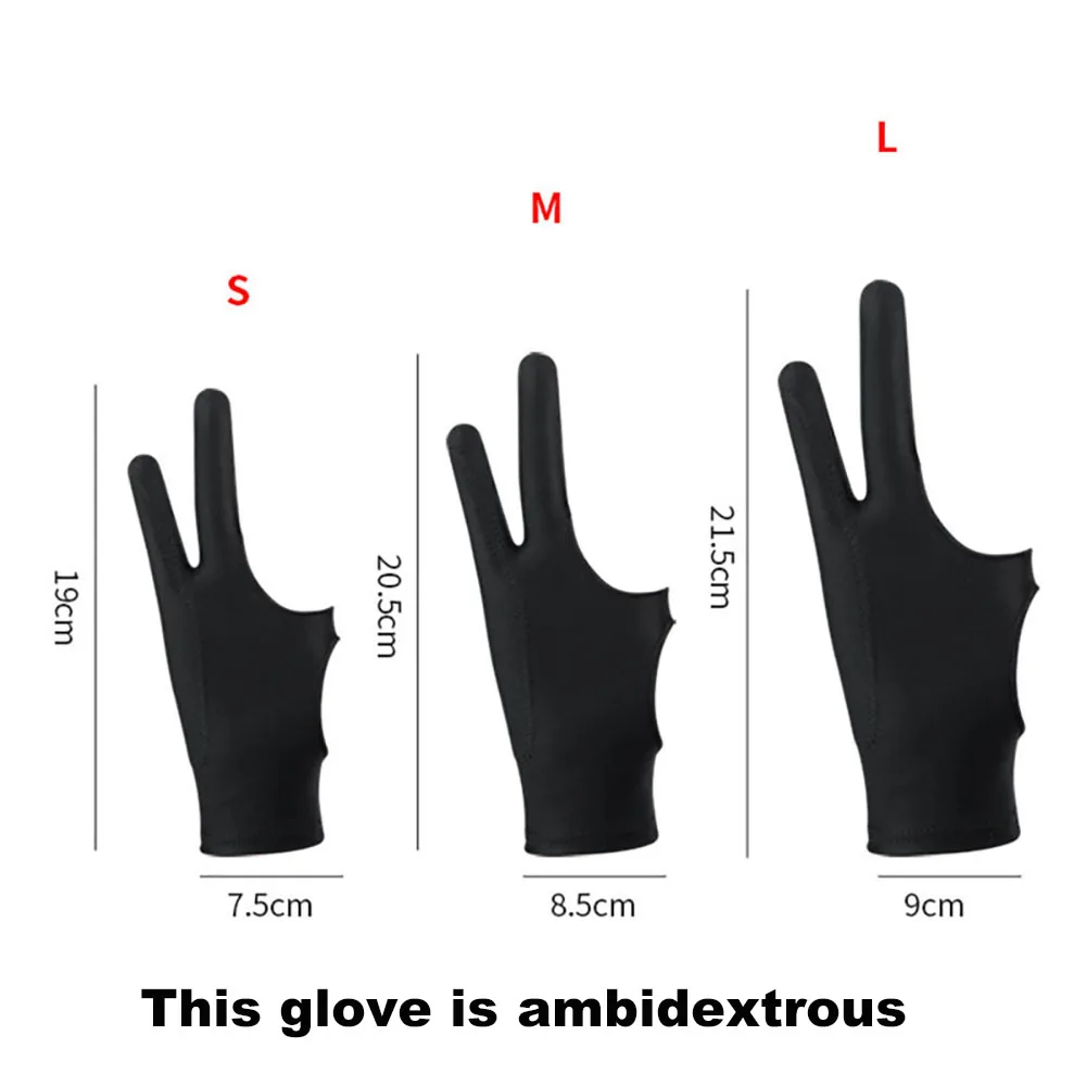 Drawing Gloves Palm Rejection Two Finger Hand Gloves for Tablet Digital Board Screen Touch Drawing Anti-fouling Gloves