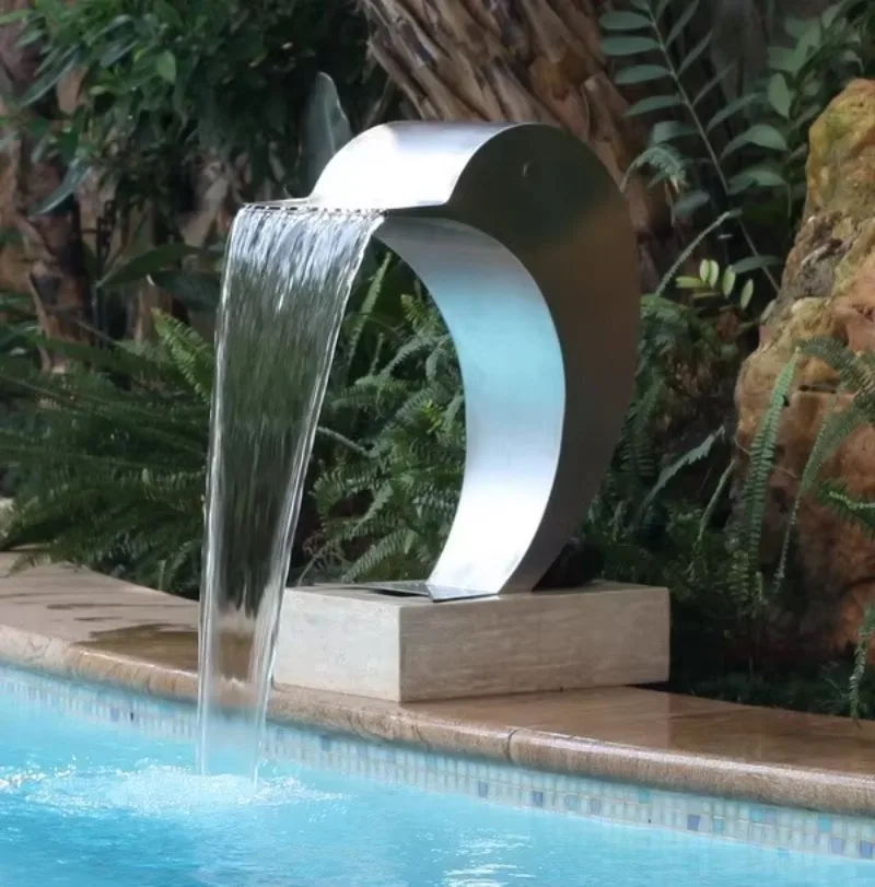 Unique Pool waterfall Dolphin waterfall  stainless steel swimming pool dolphin fountain SPA and pool