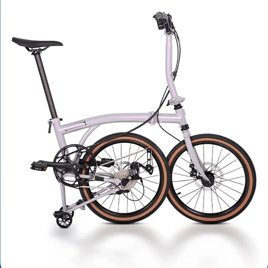 Aluminum Alloy Tri Fold Frame 53T CNC Crankset  Portablel MINI Folding City Bicycle 20 Inch Bicycle 9-speed Folding Bike