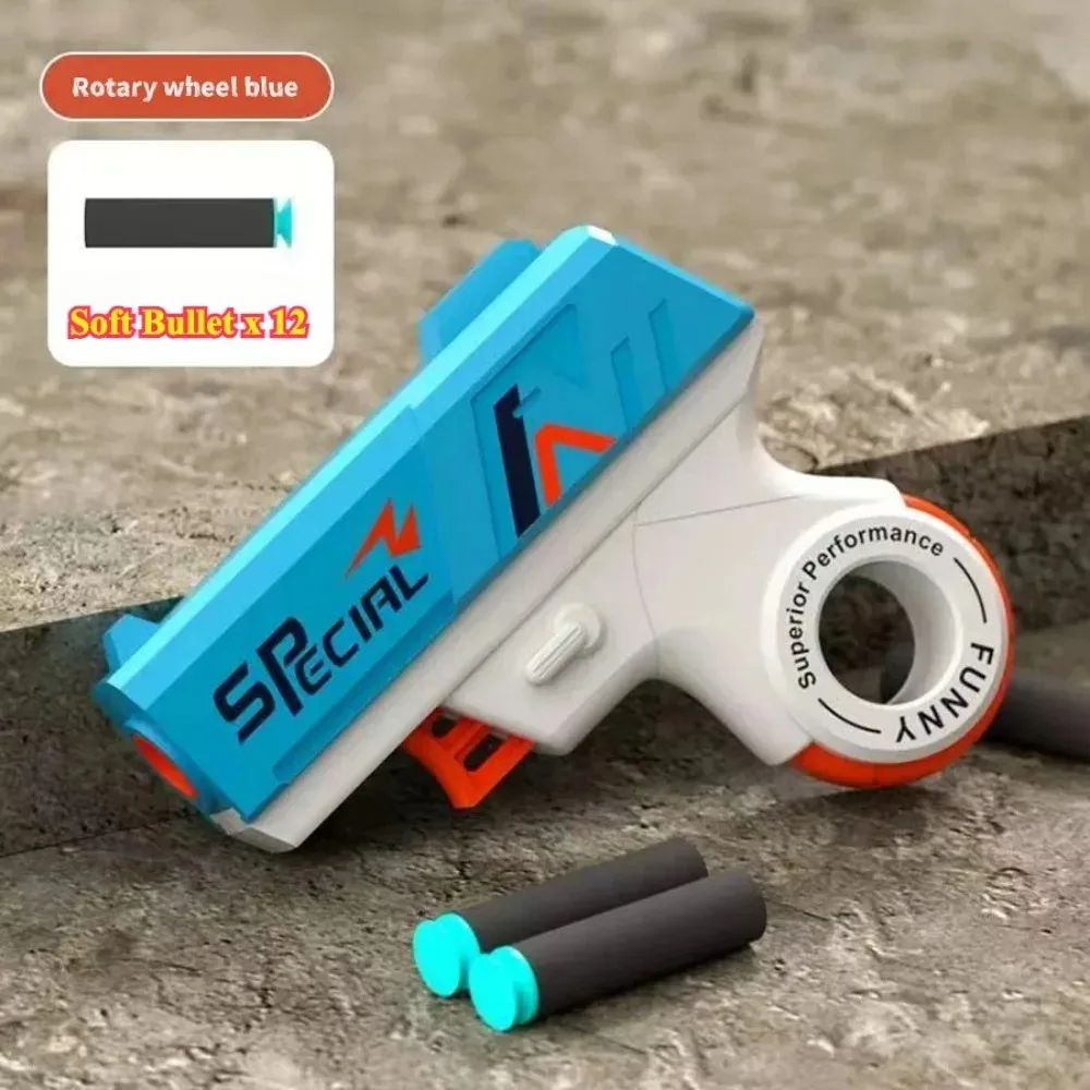 Portable Mini Soft Bullet Blaster Outdoor Sports Interactive Shooting Toy Stress Relief Play Toy Ideal Gift for Adults & Boys