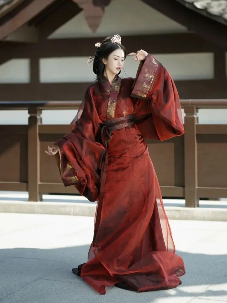 Traditionele Cross Kraag Dansend Paleis oude kleding Chinese Hanfu Hanfu Dames Strijdende Staten Gewaad Restauratie 2025