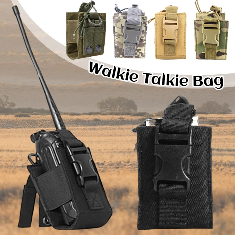 

Tactical Walkie Talkie Carry Bag Molle Radio Pouch Holder Portable Outdoor Hunting Sports Hanging Waist Bag Interphone Holster